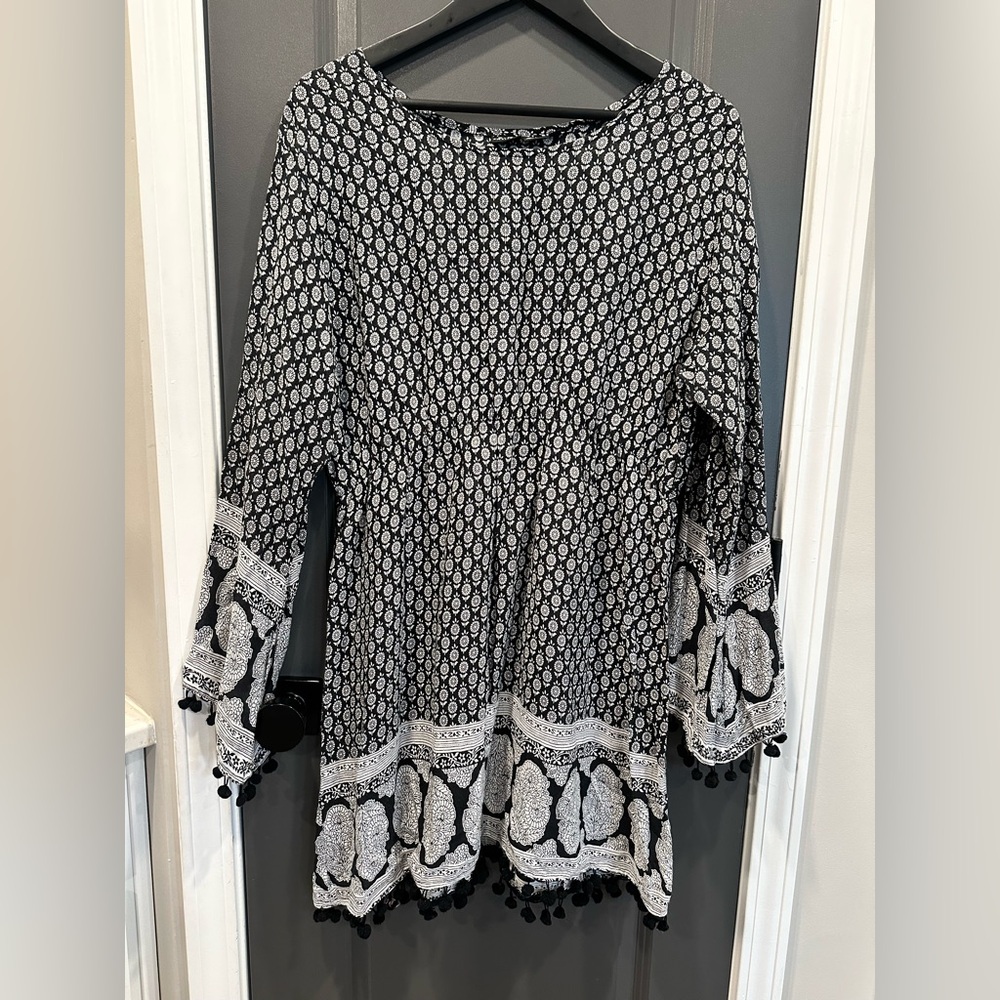 S.R. Fashion Lightweight Spring/Summer Boho Dress w/ measurements- Size XL